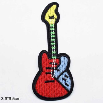 Muziek Band Gitaar Iron Op Geborduurde Kleding Patches Voor Kleding Stickers Kledingstuk