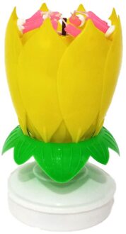 Muziek Kaars Dubbele Bloesems Verjaardagstaart Platte Draaiende Elektronische Verjaardagstaart Kaarsen Festival Party Decor Kaars