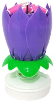 Muziek Kaars Dubbele Bloesems Verjaardagstaart Platte Draaiende Elektronische Verjaardagstaart Kaarsen Festival Party Decor Kaars