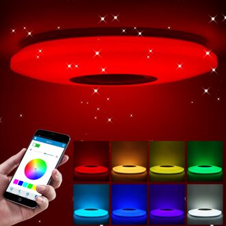 Muziek Led Plafondlamp Lamp 36/60W Rgb Inbouw Ronde Starlight Muziek Met Bluetooth Speaker Dimbare Kleur Veranderende lichten 36w