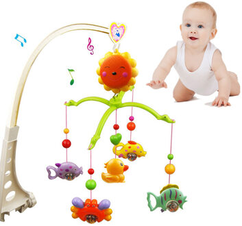 Muziek Rammelaars Bed Bel Mooie Baby Kind Mobiele Crib Cartoon Speelgoed Doos Wind-Up Beweging met Muziek Baby Speelgoed 0-12 maanden