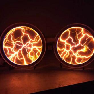 Muziek Sensor Licht Rgb Plasma Licht Effect Dj Night Light Projector Lamp Disco Lamp Party Decoratieve Glow Verlichting geel