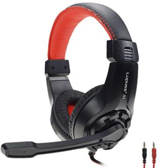 Muziek Super Bass Gaming Headset Casque Audio Oortelefoon Licht Hoofdtelefoon Met Microfoon Voor Computer Pc Gamer rood en zwart