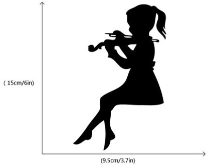 Muziek Switch Decals Sticker Viool Meisje Muursticker Decoratie Vinyl Muurtattoo Klasse Kamer Home Decor #040501 09