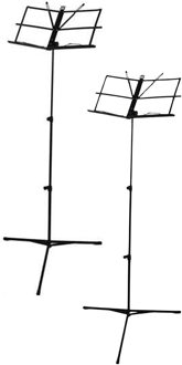 Muziekstandaard - 2x - bladmuziek - verstelbaar - inklapbaar - met draagtas