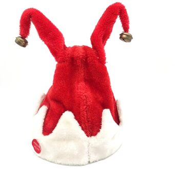 Muzikale Bel Kerst Santa Gewei Hoed Zingen Dansen Moving Elektrische Gewei Hoed Pluche Volwassen Hoed Winter Warm Gif 2