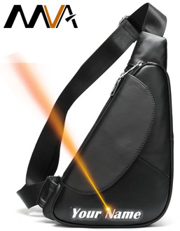 MVA Engraved Male Shoulder Bags Vintage Cross Body Bag Men Sling Fashion Genuine Leather Chest Waist Pack Bag Men Messenger 696
