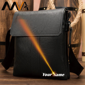 MVA Free Engrave Men Bag Shoulder Fashion Small Shoulder Bags For Men Designer Leather Crossbody Handbag Casual Bolsas Male 8678