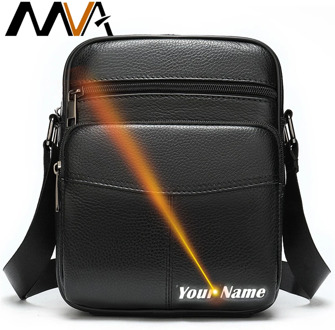 MVA Shoulder Bag Man Handbag Fashion Genuine Leather Bags Crossbody Business Men's Messenger Bags Small Flap Bag Engraving 7602