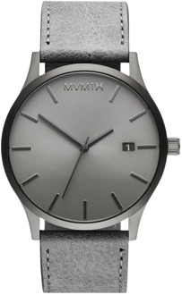 MVMT Monochrome D-MM01-GRGR - Horloge - Grijs - Leer - 45mm