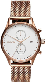 MVMT Voyager White Rose D-MV01-RGM - Horloge - Staal - Rosegoudkleurig - 42mm