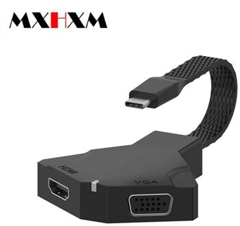 Mxhxm Type-C Naar Hdmi/Vga Twee-In-een Video Converter Ondersteunt 4K * 30hz Met Audio Interface