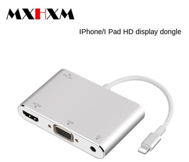 Mxhxm Voor Lightning Naar Hdmi Vga Mobiele Hd Multi-Monitoring Apparaat Met Audio Sync Voor Iphone/Ipad