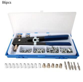 Mxita klinkhamer gun 86 pcs Insert Hand Tool Kit Handleiding Trekken Klinkhamer Klinknagel Moer Gun Schroefdraad M3/M4/ m5/M6/M8 Set Elektrische.