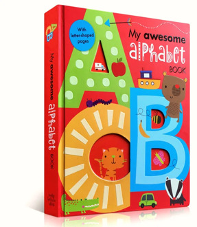 My Awesome Alphabet Book ABC original English board Books Baby kids learning educational word book with letter shaped 56 pages