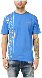 My Brand Kobalt Blauwe Strepen T-Shirt My Brand , Blue , Heren - 2Xl,Xl,L,M,S