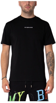 My Brand Regenboog College T-Shirt Zwart My Brand , Black , Heren - 2Xl,Xl,L,M,S,Xs,3Xl