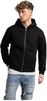 My Brand Zwarte geborduurde rits hoodie My Brand , Black , Heren - Xl,S