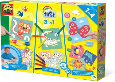 My first - 3 in 1 Vingerverven, kleuren en vormen plakken