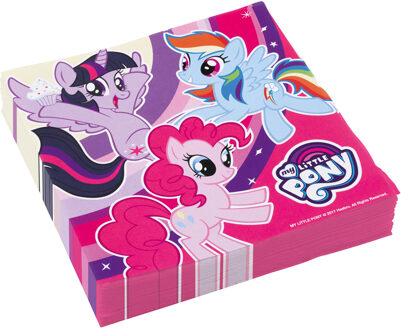 My Little Pony 20x stuks My Little Pony feest thema servetten - Feestservetten Multikleur