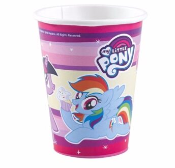 My Little Pony drinkbekers - 8x stuks - 250 ml - unicorn - wegwerp bekertjes Multi