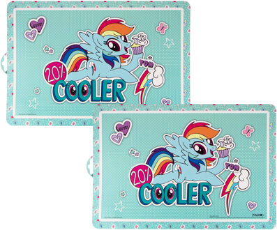 My Little Pony Placemat voor kinderen - 2x - My Little Pony print - 43 x 28 cm - Eten en knutselen - onderleggers