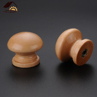 Myhomera 10Pcs Wooden Knob Drawer Pulls Cabinet Wardrobe Handle Round Knobs Kitchen Furniture Hardware Wholesale Lot 24*21mm