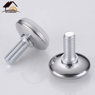 Myhomera 4Pcs Metal Furniture Legs Anti-slip Base Coffee Table Cabinet Leg Pad M6 M8 Adjustable Leveling Feet Leveler 15mm-25mm