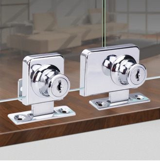 Myhomera Double Glass Lock Single Glass Locks Display Showcase Cabinet Door Zinc Alloy Cylinder Sliding Glass Push Door Locks