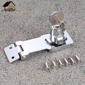 Myhomera Lock Cylinder Hasp Copper Core Self Locking Security Staple 2 Keys Shed Cupboard/Drawer/ Padlock Door/Gate/Van Locker