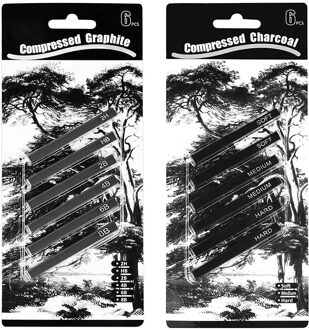 MyLifeUNIT Gecomprimeerd Houtskool Sticks, Vierkante Gecomprimeerd Graphite Tekening Potloden voor Kunstenaars, Pack van 12
