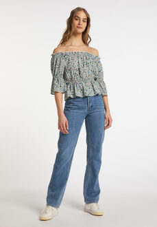 MYMO Blouse Dames Blauw Veelkleurig