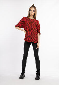 MYMO Blouse Dames zwart/rood
