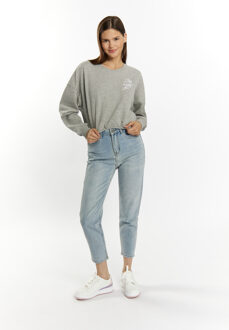 MYMO Cropped sweatshirt Dames grijs melange - maat M