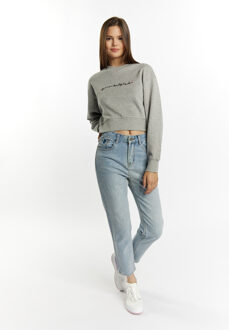 MYMO Cropped sweatshirt Dames grijs melange - maat M