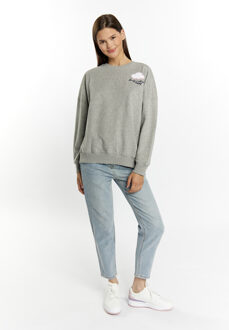 MYMO Cropped sweatshirt Dames grijs melange - XS