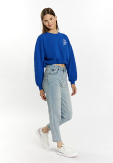 MYMO Cropped sweatshirt Dames koningsblauw - maat M