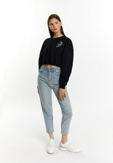 MYMO Cropped sweatshirt Dames zwart - maat XL