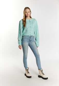 MYMO Gebreid vest Dames aqua Turquoise - XS