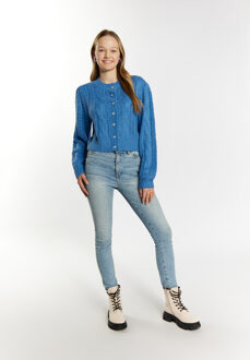 MYMO Gebreid vest Dames Hemelsblauw Lichtblauw - M