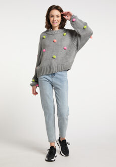 MYMO Gebreide trui Blonda Dames Grijs Veelkleurig