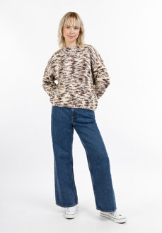 MYMO Gebreide trui Dames Bruin Veelkleurig