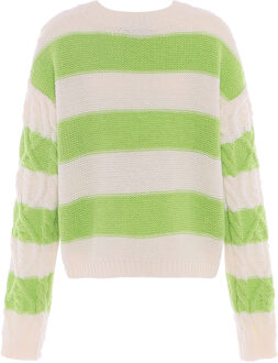 MYMO Gebreide trui Dames GEBROKEN WITTE LIMOEN - XL/2XL