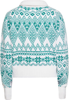 MYMO Gebreide trui Dames Groen Wit Wit/Groen - XL