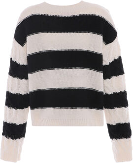 MYMO Gebreide trui Dames wol wit zwart Gebroken wit - XL/2XL