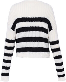 MYMO Gebreide trui Dames wol wit zwart - maat XL/2XL Gebroken wit