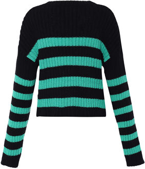 MYMO Gebreide trui Dames zwart groen - maat XL/2XL Zwart/Groen
