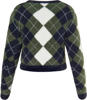 MYMO Gebreide trui Dames Zwart Groen Veelkleurig - XS