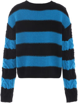 MYMO Gebreide trui Dames Zwart Turkoois - M/L