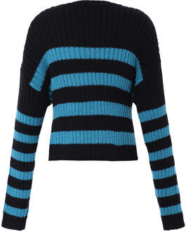 MYMO Gebreide trui Dames Zwart Turkoois - M/L